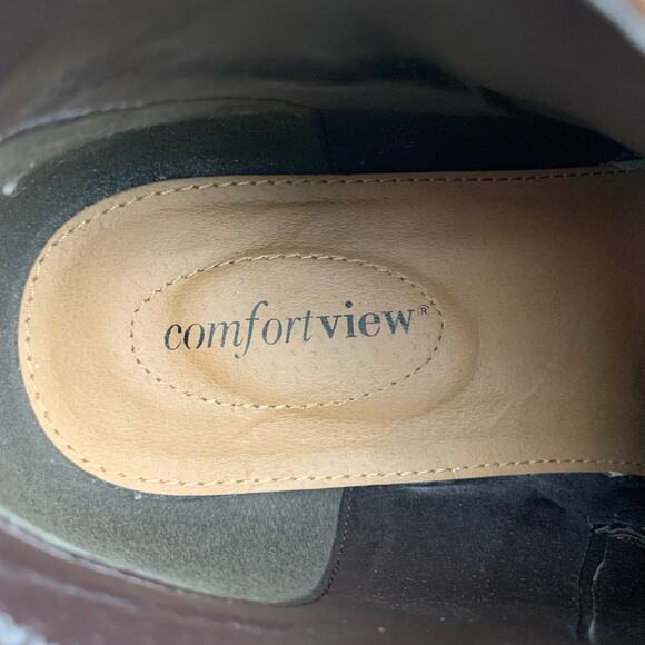 Comfortview Amberly Ankle Boots Brown Faux Leather Comfort Shooties Women's 12 - Picture 5 of 12